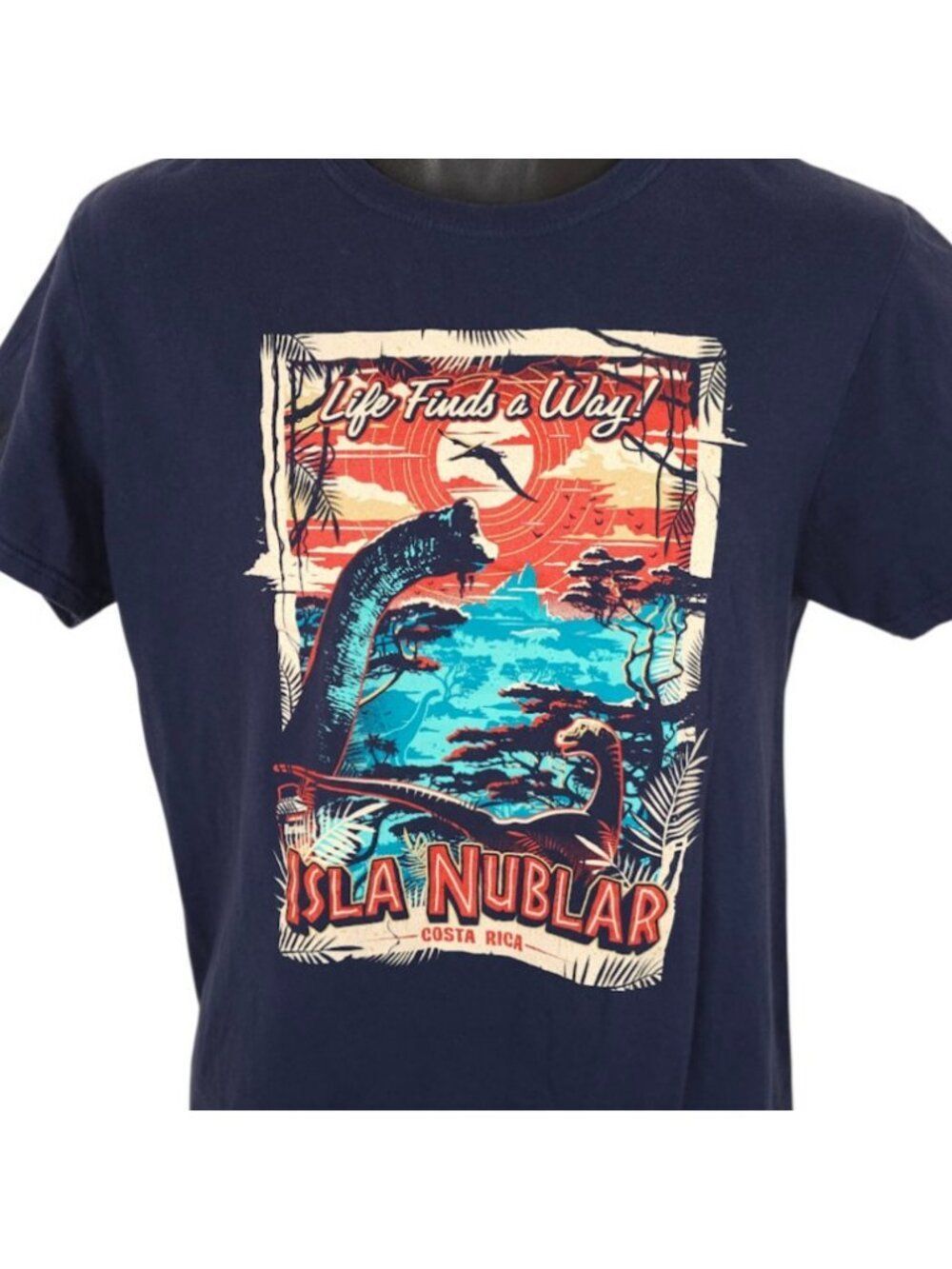 Isla Nublar Costa Rica T Shirt Mens Size Medium Jurassic Park Life Finds A Way